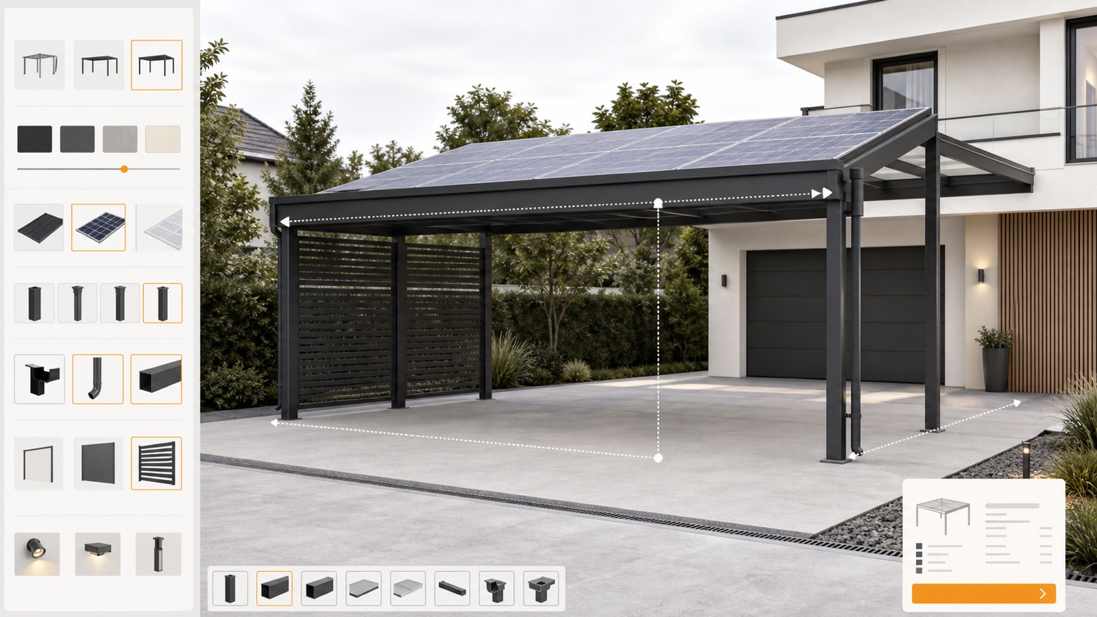 Vue 3D d’un produit configurable (porte de garage) pour illustrer Amérique du Nord : configurateurs de portes de garage, logiciel sur mesure et déploiement.