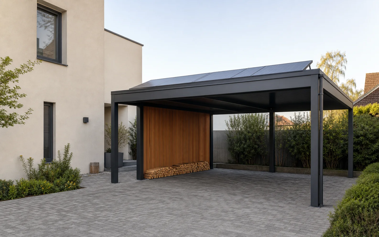 Vue 3D d’un produit configurable (pergola) pour illustrer Australie : configurateurs de pergolas et carports, logiciel sur mesure et déploiement.