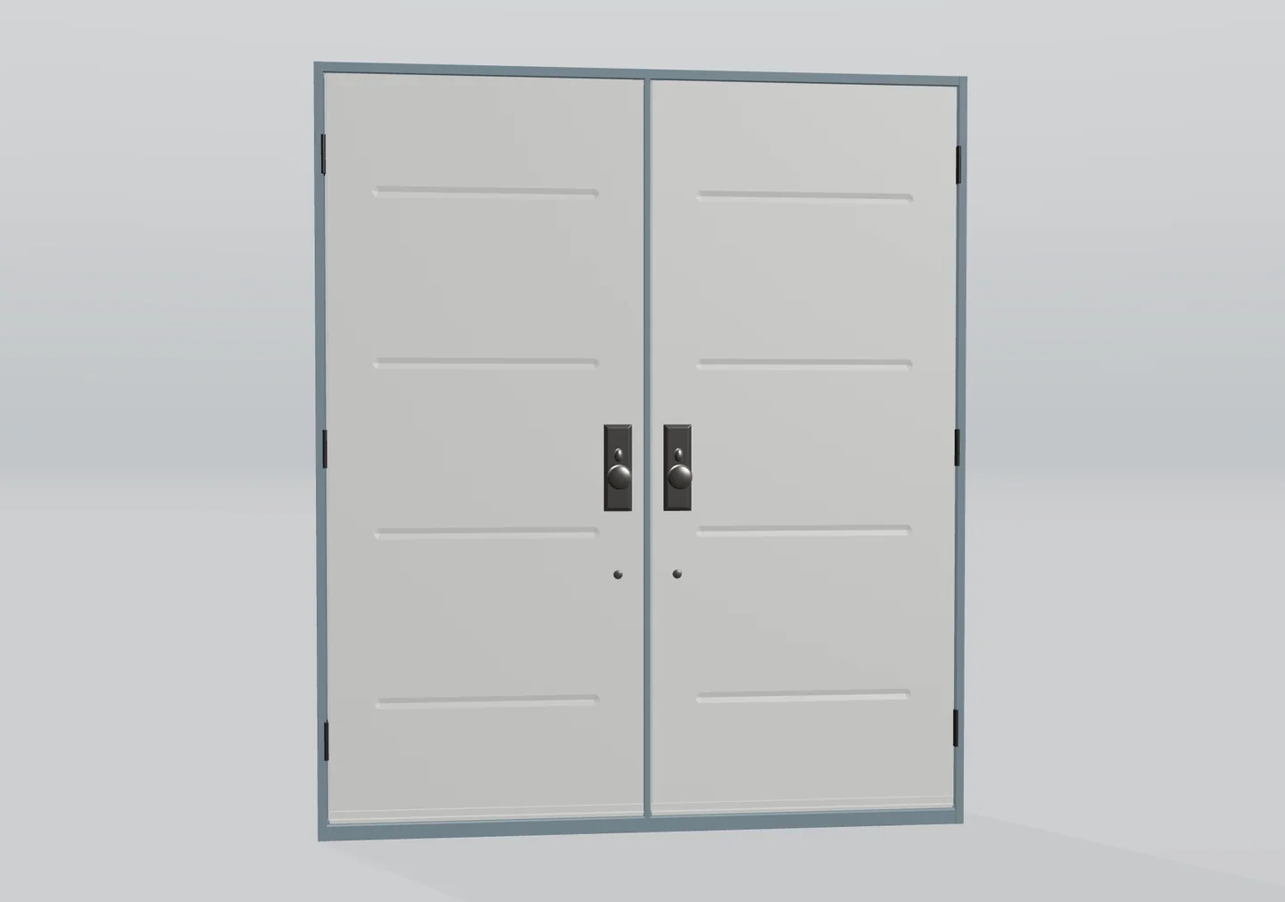Vue 3D d’un produit configurable (porte) pour illustrer DACH : configurateurs de portes et fenêtres, logiciel sur mesure et déploiement.