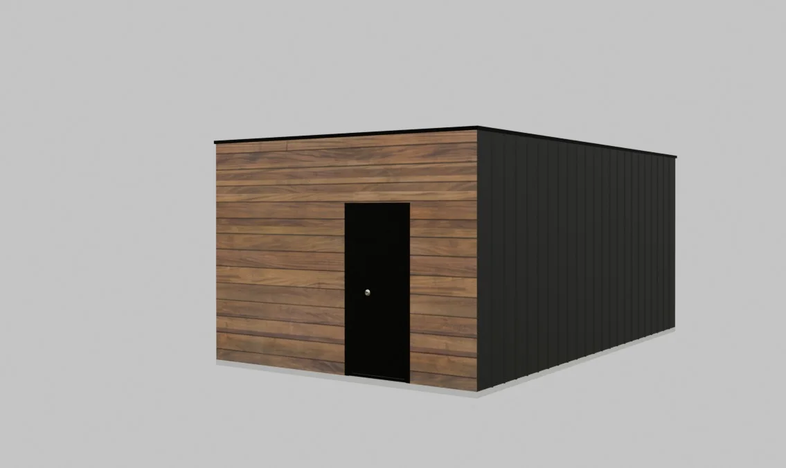 Vue 3D d’un produit configurable (bâtiment modulaire) pour illustrer Canada : configurateurs de bâtiments modulaires, logiciel sur mesure et déploiement.